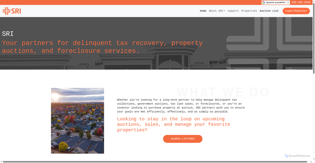 Security scan screenshot of https://sriservices.com/