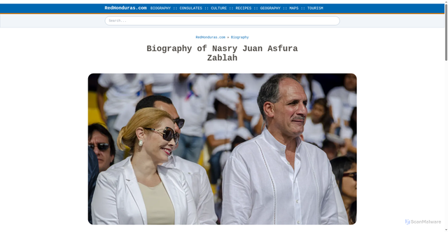 Security scan screenshot of https://redhonduras.com/en/biography/biography-nasry-juan-asfura-zablah/