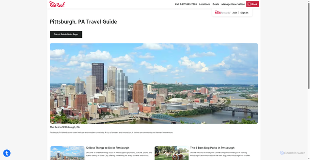 Security scan screenshot of https://www.redroof.com/travel-guides/pittsburgh
