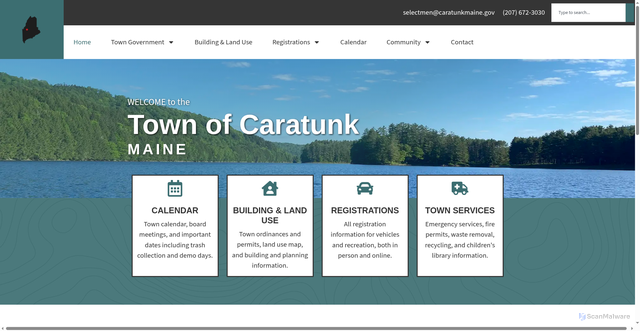 Security scan screenshot of https://caratunkmaine.gov/