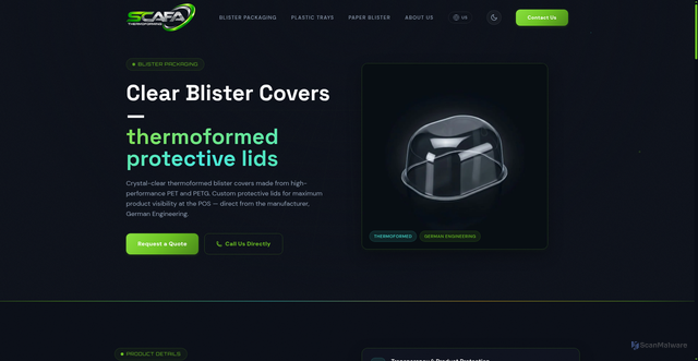 Security scan screenshot of https://blisterpackaging-usa.com/blister-hoods/
