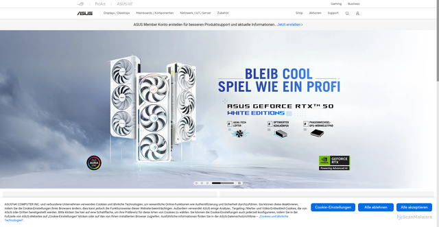 Security scan screenshot of https://rog-live-service.asus.com