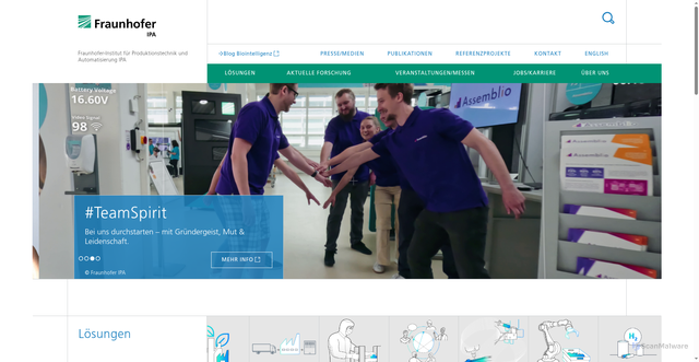 Security scan screenshot of https://www.ipa.fraunhofer.de/