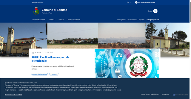 Security scan screenshot of https://www.comune.sommo.pv.it/