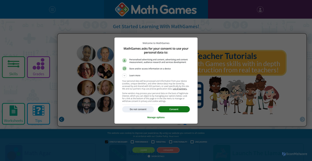 Security scan screenshot of https://teks.mathgames.com