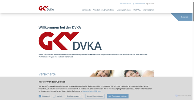 Security scan screenshot of https://www.dvka.de/