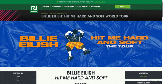 Security scan screenshot of https://reverb.org/tour/billie-eilish-hit-me-hard-and-soft-world-tour/