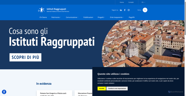 Security scan screenshot of https://www.istitutiraggruppati.eu/