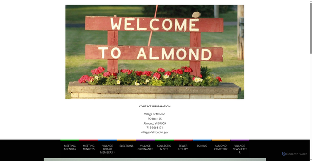 Security scan screenshot of https://villageofalmondwi.gov/