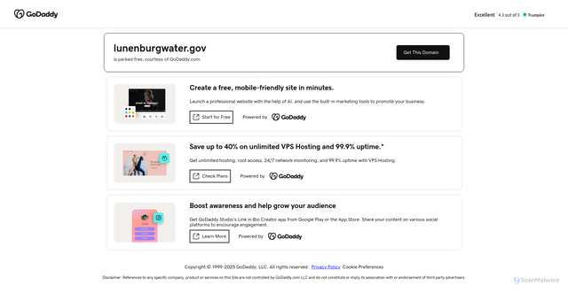Security scan screenshot of https://lunenburgwater.gov/