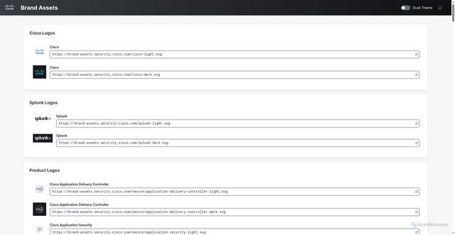 Security scan screenshot of https://brand-assets.security.cisco.com
