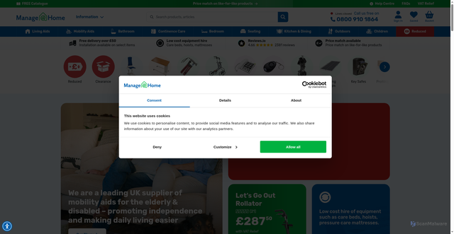 Security scan screenshot of https://www.manageathome.co.uk