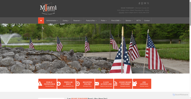 Security scan screenshot of https://www.miamitwpoh.gov/