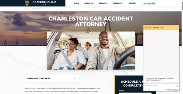 Security scan screenshot of https://www.joecunninghamlaw.com/car-accidents/