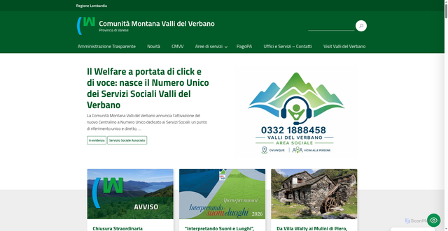 Security scan screenshot of https://www.vallidelverbano.va.it