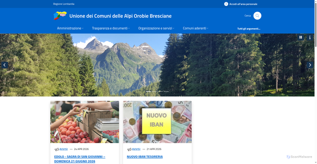 Security scan screenshot of https://www.unionealpiorobiebresciane.bs.it