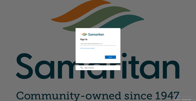 Security scan screenshot of https://wearesamaritan-my.sharepoint.com
