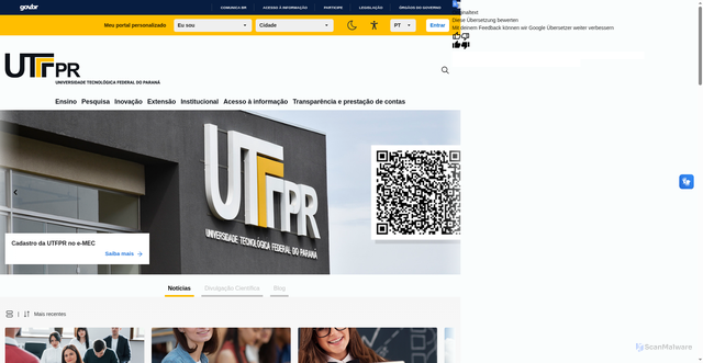 Security scan screenshot of https://www.utfpr.edu.br/