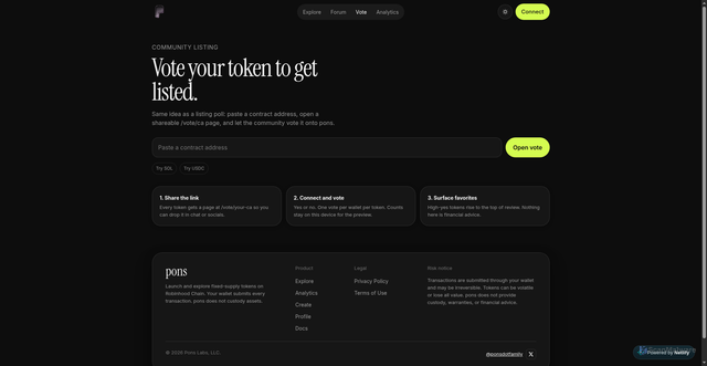 Security scan screenshot of https://ponsvote-listingv1.netlify.app/