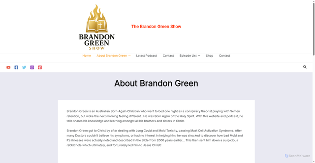 Security scan screenshot of https://brandongreenshow.com/