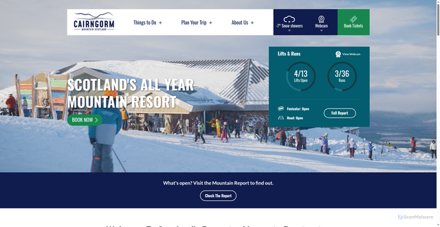 Security scan screenshot of https://www.cairngormmountain.co.uk/