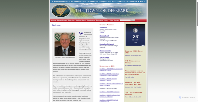 Security scan screenshot of https://townofdeerparkny.gov/
