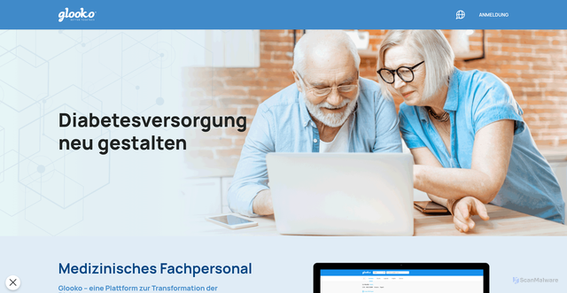 Security scan screenshot of https://glooko.com