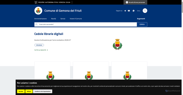 Security scan screenshot of https://www.comune.gemona-del-friuli.ud.it