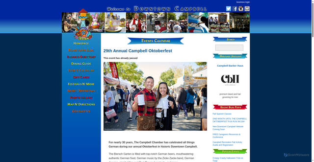 Security scan screenshot of https://www.downtowncampbell.com/event/29th-annual-campbell-oktoberfest