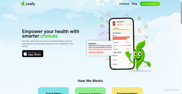 Security scan screenshot of https://leafyscan-gl3y9fvani.edgeone.app/index-responsive.html