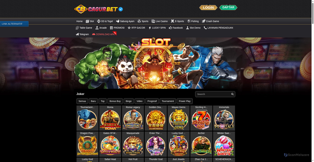 Security scan screenshot of https://cagurbetkyu.xyz/desktop/game/slot/joker