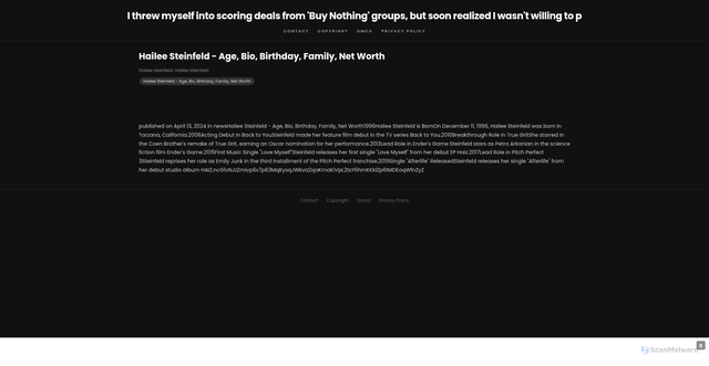 Security scan screenshot of https://dietplancityhugo-yizna5vpb1.edgeone.app/20912-hailee-steinfeld-age-bio-birthday-family-net-worth.html