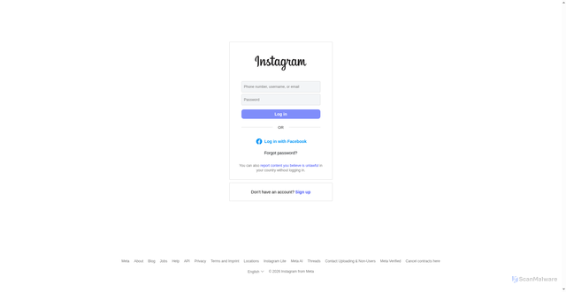 Security scan screenshot of https://www.instagram.com/accounts/login/?next=https%3A%2F%2Fwww.instagram.com%2Ftempletonfoundation%2F%3Futm_source%3DReceive%2BNews%2Bfrom%2Bthe%2BJohn%2BTempleton%2BFoundation%26utm_campaign%3Db86c813770-EMAIL_CAMPAIGN_2025_templetonideas_20260114%26utm_medium%3Demail%26utm_term%3D0_-42837b4b08-97355777&is_from_rle