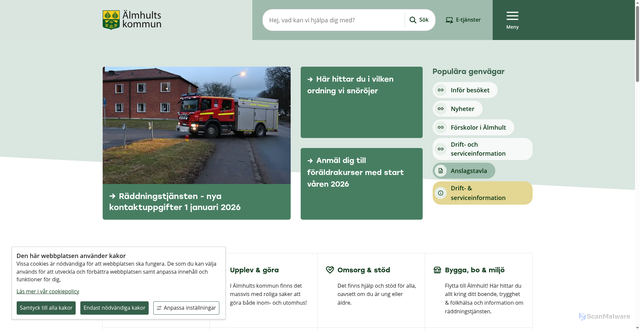 Security scan screenshot of https://www.almhult.se/