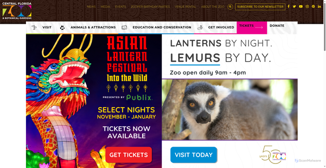 Security scan screenshot of https://www.centralfloridazoo.org/