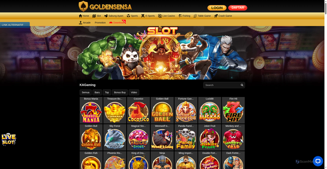 Security scan screenshot of https://29goldensensa.com/desktop/game/slot/kagaming
