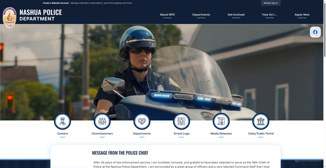 Security scan screenshot of https://www.nashuapd.com/