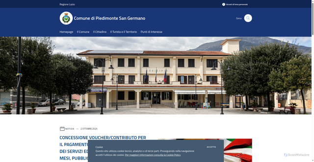 Security scan screenshot of https://www.comune.piedimontesangermano.fr.it/it