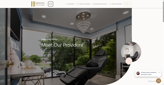 Security scan screenshot of https://heightsplasticsurgeryhouston.com/services/medspa_providers/