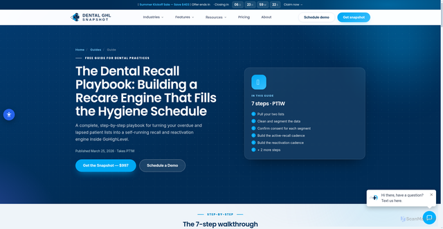 Security scan screenshot of https://dental-ghl-website-astro-ddu.pages.dev/guides/dental-recall-playbook/