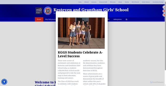 Security scan screenshot of http://www.kestevengrantham.lincs.sch.uk