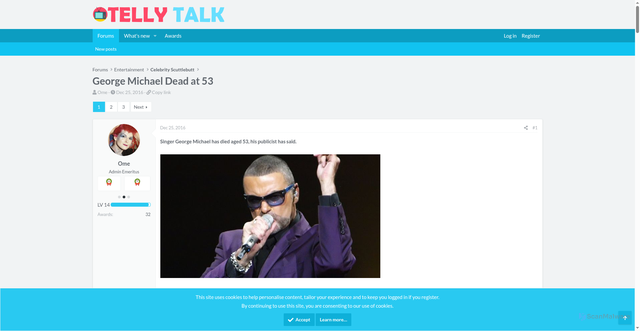 Security scan screenshot of http://www.tellytalk.net/threads/george-michael-dead-at-53.1290/