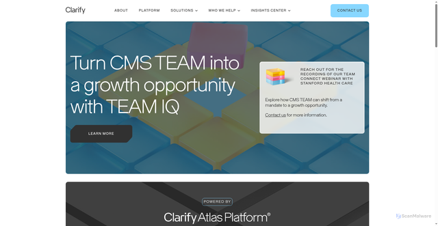 Security scan screenshot of https://clarifyhealth.com