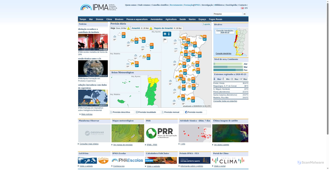 Security scan screenshot of https://www.ipma.pt