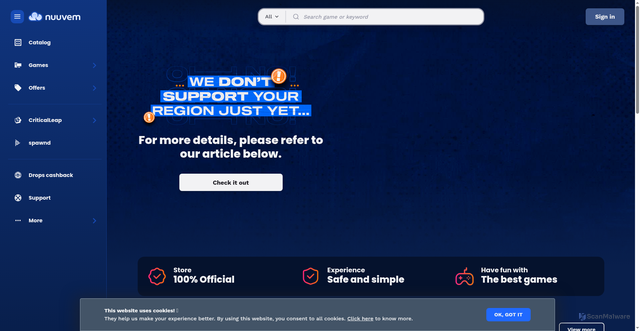 Security scan screenshot of https://nuuvem.com