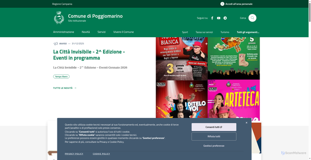 Security scan screenshot of https://www.comune.poggiomarino.na.it/