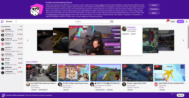 Security scan screenshot of https://www.twitch.tv/