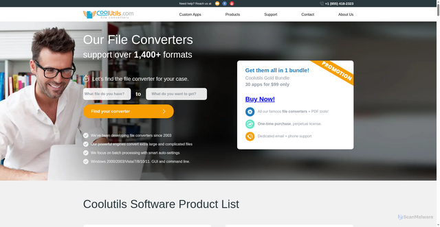 Security scan screenshot of https://www.coolutils.com
