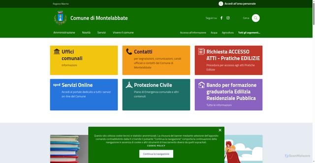 Security scan screenshot of https://comune.montelabbate.pu.it/
