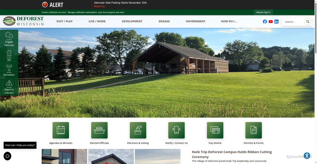 Security scan screenshot of https://deforestwi.gov/